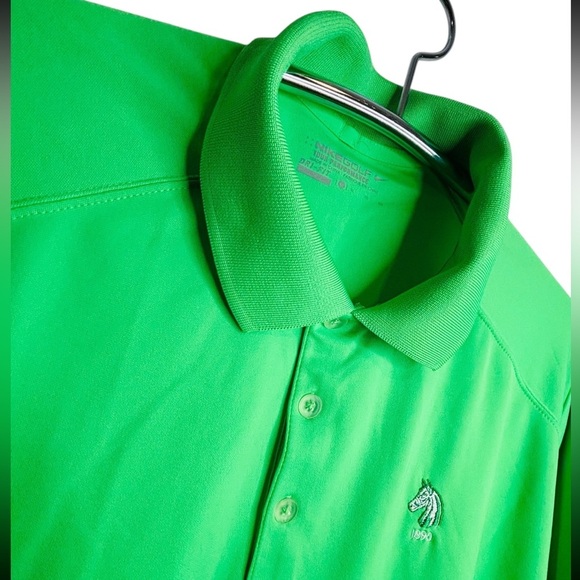 Nike Golf Polo Lime Green Shirt with embroidered Horse Head - Picture 5 of 10